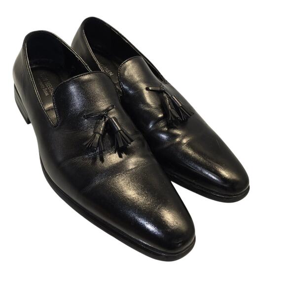 Van Heusen Men's Plain Toe Tassel Slip-On Loafer Black Size 8.5M - Picture 2 of 12